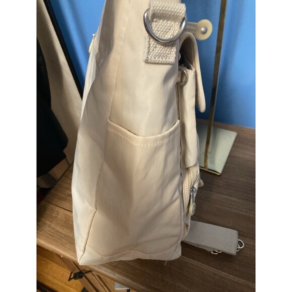 Tote Messenger Bag Shoulder Bag Satchel Canvas White Cream Zipper Compts - Picture 6 of 16